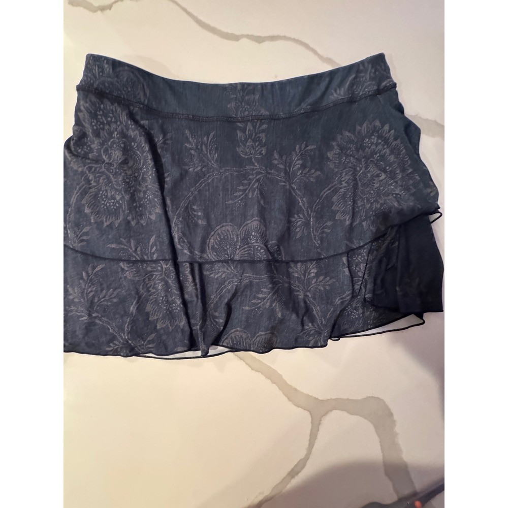 Sofibella Womens Tiered Ruffle Tennis Skort Floral Damask‎ Navy Blue Orange XL - Picture 4 of 7